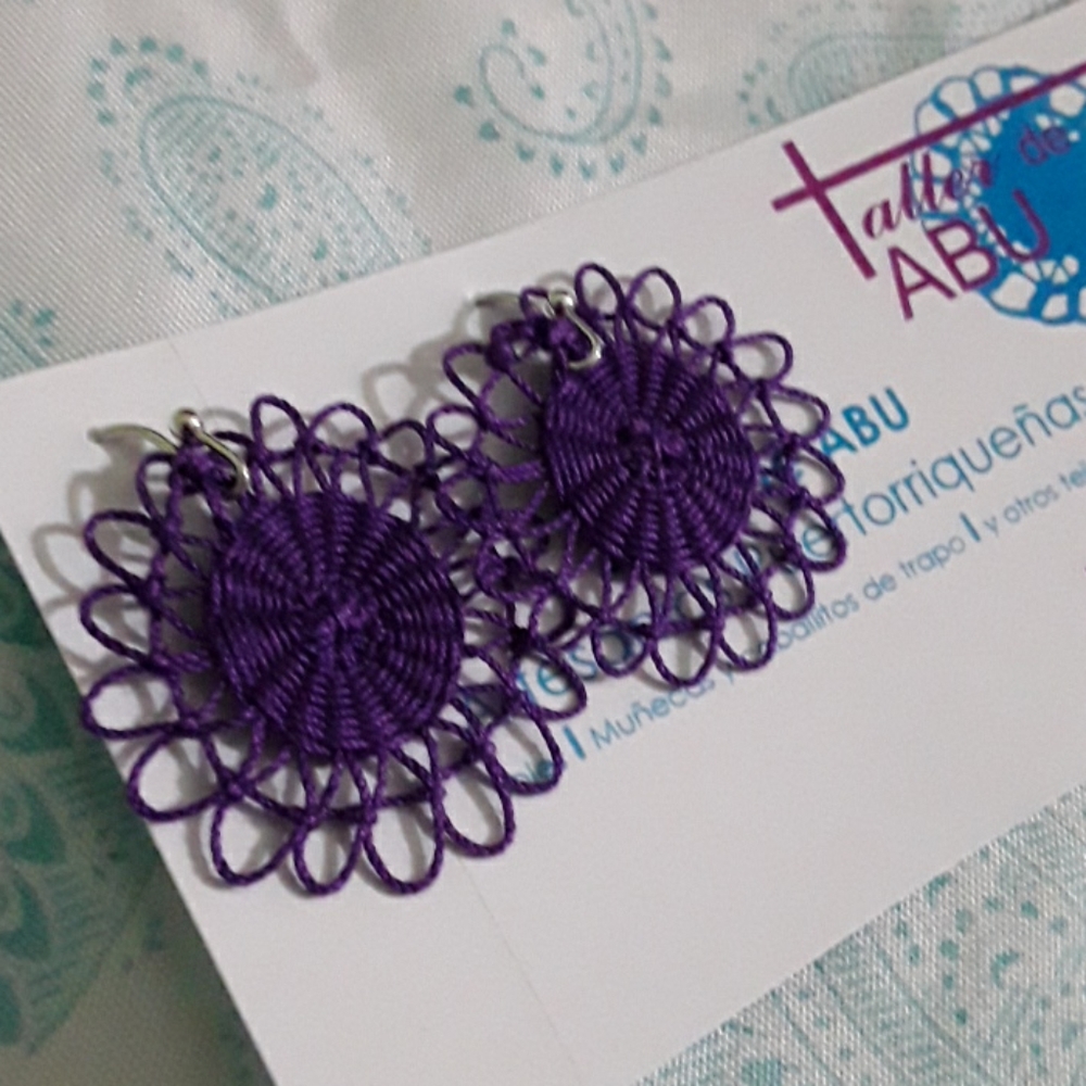 Purple Handmade earrings - Picture 4 of 4